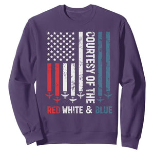 Courtesy of the Red White and Blue Sweatshirt US Military Patriotic American Flag TS02 Purple Print Your Wear