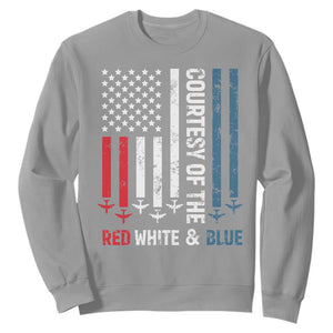 Courtesy of the Red White and Blue Sweatshirt US Military Patriotic American Flag TS02 Sport Gray Print Your Wear