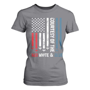 Courtesy of the Red White and Blue T Shirt For Women US Military Patriotic American Flag TS02 Charcoal Print Your Wear