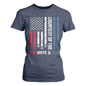 Courtesy of the Red White and Blue T Shirt For Women US Military Patriotic American Flag TS02 Navy Print Your Wear