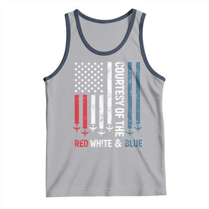 Courtesy of the Red White and Blue Tank Top US Military Patriotic American Flag TS02 Athletic Heather Navy Print Your Wear