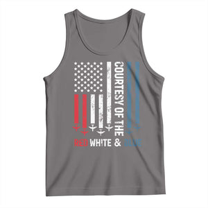 Courtesy of the Red White and Blue Tank Top US Military Patriotic American Flag TS02 Deep Heather Print Your Wear