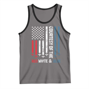 Courtesy of the Red White and Blue Tank Top US Military Patriotic American Flag TS02 Deep Heather Black Print Your Wear