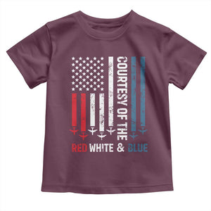 Courtesy of the Red White and Blue Toddler T Shirt US Military Patriotic American Flag TS02 Maroon Print Your Wear