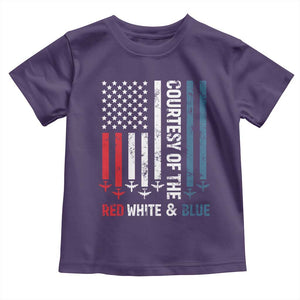 Courtesy of the Red White and Blue Toddler T Shirt US Military Patriotic American Flag TS02 Purple Print Your Wear