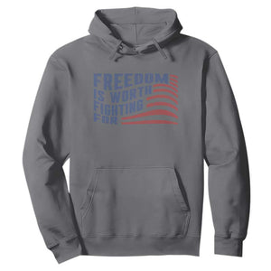 Freedom Is Worth Fighting For Hoodie USA Flag America True Patriot TS02 Charcoal Print Your Wear