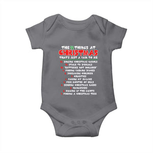 12 Pains of Christmas Parody Baby Onesie Funny Twist on the 12 Days of Christmas Tradition TS02 Charcoal Print Your Wear