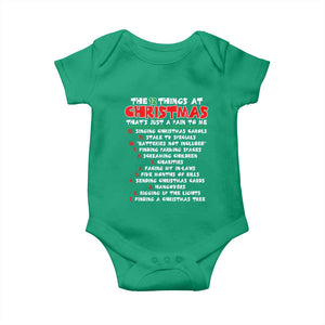 12 Pains of Christmas Parody Baby Onesie Funny Twist on the 12 Days of Christmas Tradition TS02 Irish Green Print Your Wear