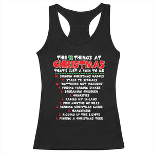 12 Pains of Christmas Parody Racerback Tank Top Funny Twist on the 12 Days of Christmas Tradition TS02 Black Print Your Wear