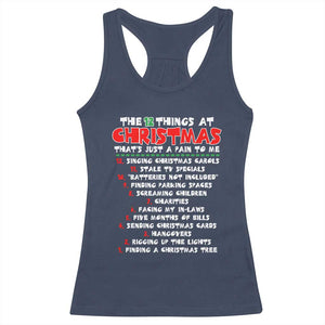 12 Pains of Christmas Parody Racerback Tank Top Funny Twist on the 12 Days of Christmas Tradition TS02 Navy Print Your Wear