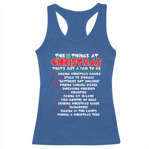 12 Pains of Christmas Parody Racerback Tank Top Funny Twist on the 12 Days of Christmas Tradition TS02 Royal Blue Print Your Wear