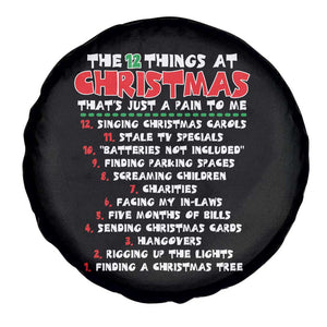 12 Pains of Christmas Parody Spare Tire Cover Funny Twist on the 12 Days of Christmas Tradition TS02 Print Your Wear
