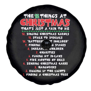 12 Pains of Christmas Parody Spare Tire Cover Funny Twist on the 12 Days of Christmas Tradition TS02 Print Your Wear