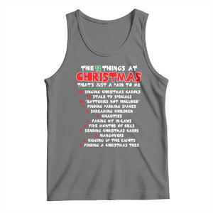 12 Pains of Christmas Parody Tank Top Funny Twist on the 12 Days of Christmas Tradition TS02 Black Heather Print Your Wear