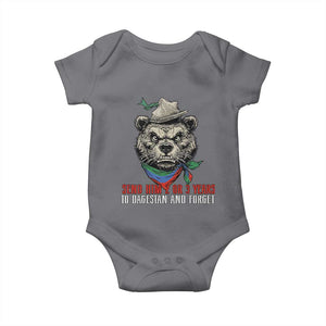 Dagestan Bear MMA Fighter Discipline Baby Onesie Send Him 2 3 Years and Forget TS02 Charcoal Print Your Wear