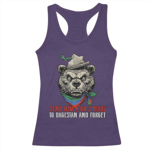 Dagestan Bear MMA Fighter Discipline Racerback Tank Top Send Him 2 3 Years and Forget TS02 Purple Print Your Wear
