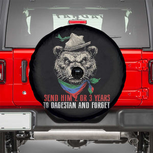 Dagestan Bear MMA Fighter Discipline Spare Tire Cover Send Him 2 3 Years and Forget TS02 Black Print Your Wear
