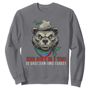 Dagestan Bear MMA Fighter Discipline Sweatshirt Send Him 2 3 Years and Forget TS02 Charcoal Print Your Wear