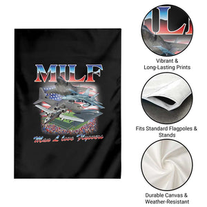 MILF Man I Love Flyovers Meme Garden Flag for Aviation Buffs Patriotic Meme Lords TS02 Print Your Wear