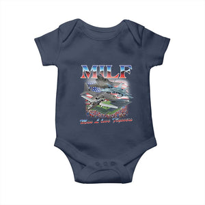 MILF Man I Love Flyovers Meme Baby Onesie for Aviation Buffs Patriotic Meme Lords TS02 Navy Print Your Wear
