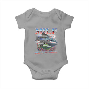 MILF Man I Love Flyovers Meme Baby Onesie for Aviation Buffs Patriotic Meme Lords TS02 Sport Gray Print Your Wear