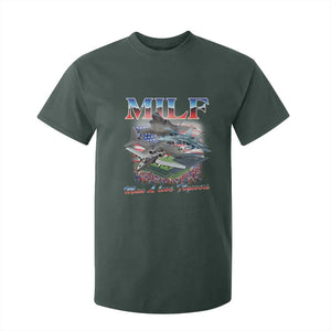 MILF Man I Love Flyovers Meme T Shirt For Kid for Aviation Buffs Patriotic Meme Lords TS02 Dark Forest Green Print Your Wear