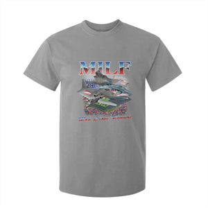 MILF Man I Love Flyovers Meme T Shirt For Kid for Aviation Buffs Patriotic Meme Lords TS02 Sport Gray Print Your Wear