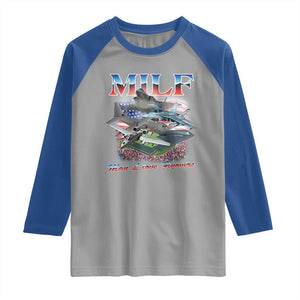 MILF Man I Love Flyovers Meme Raglan Shirt for Aviation Buffs Patriotic Meme Lords TS02 Sport Gray Royal Print Your Wear