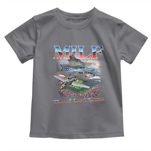 MILF Man I Love Flyovers Meme Toddler T Shirt for Aviation Buffs Patriotic Meme Lords TS02 Charcoal Print Your Wear
