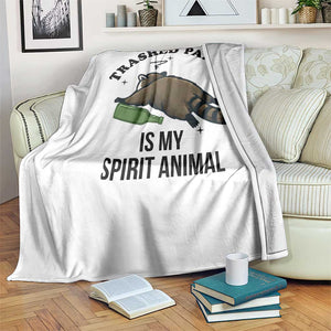 Trashed Panda Is My Spirit Animal Throw Blanket Funny Drunk Raccoon Meme for Party People Hot Mess Energy TS02 Print Your Wear