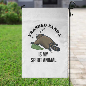 Trashed Panda Is My Spirit Animal Garden Flag Funny Drunk Raccoon Meme for Party People Hot Mess Energy TS02 Print Your Wear