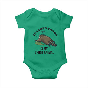 Trashed Panda Is My Spirit Animal Baby Onesie Funny Drunk Raccoon Meme for Party People Hot Mess Energy TS02 Irish Green Print Your Wear
