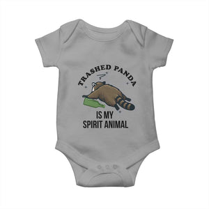 Trashed Panda Is My Spirit Animal Baby Onesie Funny Drunk Raccoon Meme for Party People Hot Mess Energy TS02 Sport Gray Print Your Wear