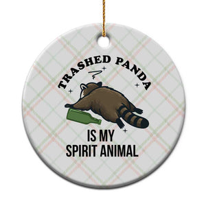 Trashed Panda Is My Spirit Animal Ceramic Ornament Funny Drunk Raccoon Meme for Party People Hot Mess Energy TS02 1pc Christmas Plaid Print Your Wear