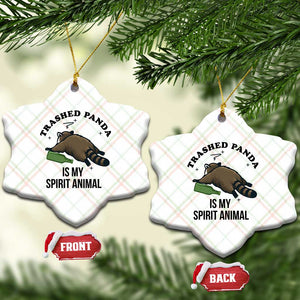 Trashed Panda Is My Spirit Animal Ceramic Ornament Funny Drunk Raccoon Meme for Party People Hot Mess Energy TS02 Print Your Wear