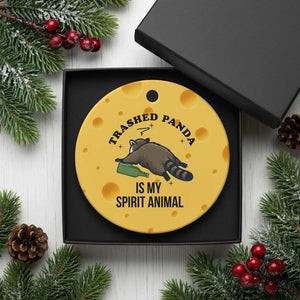 Trashed Panda Is My Spirit Animal Ceramic Ornament Funny Drunk Raccoon Meme for Party People Hot Mess Energy TS02 1pc Yellow Cheese Print Your Wear