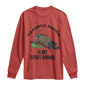 Trashed Panda Is My Spirit Animal Long Sleeve Shirt Funny Drunk Raccoon Meme for Party People Hot Mess Energy TS02 Red Print Your Wear