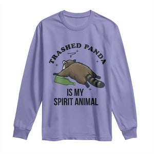Trashed Panda Is My Spirit Animal Long Sleeve Shirt Funny Drunk Raccoon Meme for Party People Hot Mess Energy TS02 Violet Print Your Wear