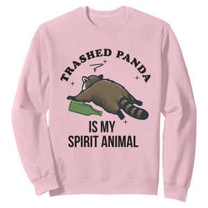 Trashed Panda Is My Spirit Animal Sweatshirt Funny Drunk Raccoon Meme for Party People Hot Mess Energy TS02 Light Pink Print Your Wear