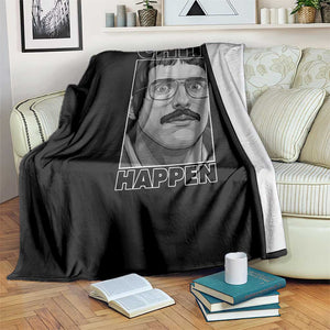 Chit Happens Meme Throw Blanket Funny Weird Guy Meme Unhinged Humor Energy TS02 Print Your Wear