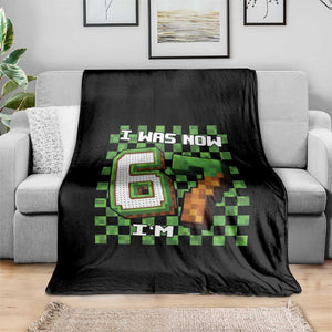 I Was 6 Now I'm 7 Birthday Meme Throw Blanket Pixel Style 67 Gamer Six Seven Joke TS02 Print Your Wear