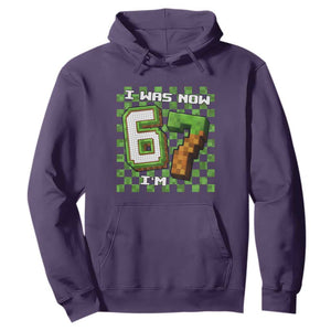 I Was 6 Now I'm 7 Birthday Meme Hoodie Pixel Style 67 Gamer Six Seven Joke TS02 Purple Print Your Wear