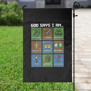 God Says I Am Pixel Art Graphic Garden Flag Christian Affirmation Gamer Bible Verses TS02 Print Your Wear