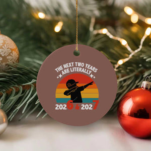 The Next Two Years Are Literally 6 7 Ceramic Ornament Funny 2026 2027 Meme Dabbing Boy Retro TS02 1pc Mocha Print Your Wear