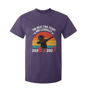 The Next Two Years Are Literally 6 7 T Shirt For Kid Funny 2026 2027 Meme Dabbing Boy Retro TS02 Purple Print Your Wear