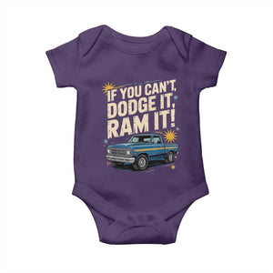 If You Cant Dodge It Ram It Funny Truck Meme Baby Onesie for Gearheads Country Road Warriors TS02 Purple Print Your Wear