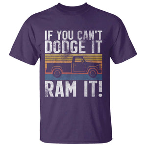 If You Cant Dodge It Ram It Retro Truck Meme T Shirt for Gearheads Country Road Warriors TS02 Purple Print Your Wear