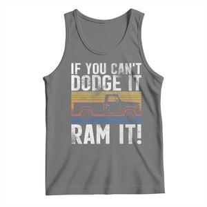 If You Cant Dodge It Ram It Retro Truck Meme Tank Top for Gearheads Country Road Warriors TS02 Black Heather Print Your Wear