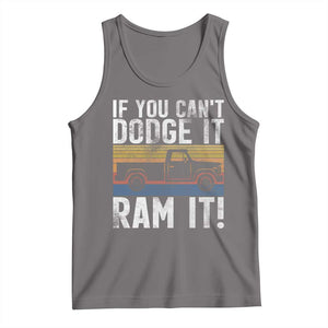 If You Cant Dodge It Ram It Retro Truck Meme Tank Top for Gearheads Country Road Warriors TS02 Deep Heather Print Your Wear