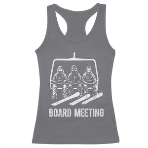 Funny Snowboarding Board Meeting Racerback Tank Top Chairlift Snowboarders Powder Junkies TS02 Charcoal Print Your Wear